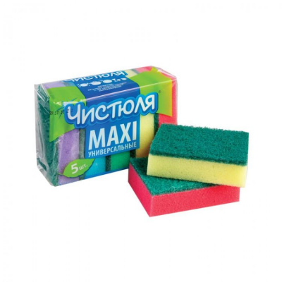 Губки для мытья посуды МАКСИ 5 шт/уп